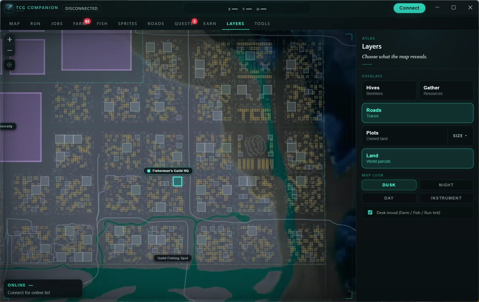 TCG Companion 1.3 window on the Layers tab, with the rebuilt tab bar and side panel